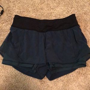 Ocean blue colored lulu lemon shorts